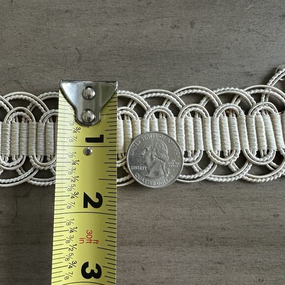 Scalamandre Silk 3.5 Yds LE MANS LINEN WHITES SC V875 0001 Trim Gimp Braid Loop - Picture 4 of 4